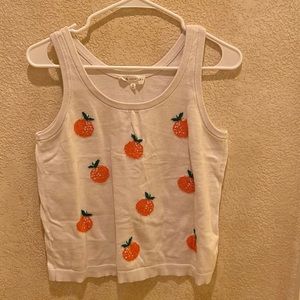 Orange fruit sweater tank